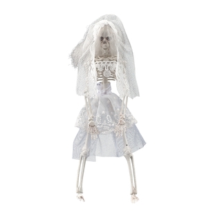 Spooky Hollow Bride Skeleton Decoration White 40 cm