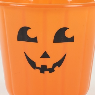 Spooky Hollow Pumpkin Plastic Treat Bucket Orange