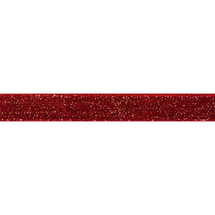 Simplicity BTS Metallic Velvet Ribbon  Red 1.5 cm x 2.74 m