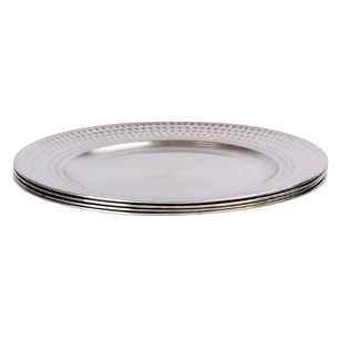 Jolly & Joy Charger Plate 4 Pack Silver 33 cm