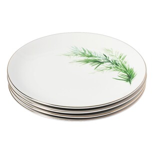 Jolly & Joy Christmas Holly Side Plates 4 Piece Set White