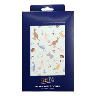 Spartys Australian Animals Paper Table Cover Multicoloured 137 x 274 cm