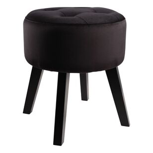 Emerald Hill Phoebe Velvet Footstool Black 39 x 45 cm