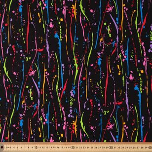 Rainbow Splash 112 cm Cotton Fabric Black 112 cm