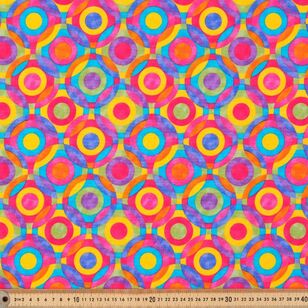 Rainbow Rings 112 cm Cotton Fabric Multicoloured 112 cm