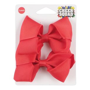 Cheer Squad Bows 2 Pack<br> Red
