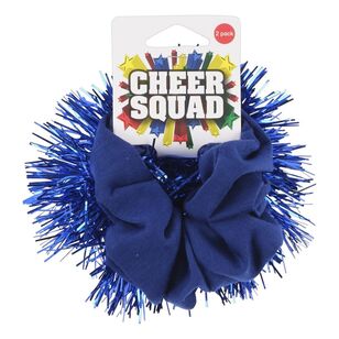 Cheer Squad Tinsel Scrunchie 2 Pack Blue