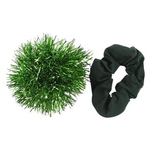 Cheer Squad Tinsel Scrunchie 2 Pack Green