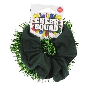 Cheer Squad Tinsel Scrunchie 2 Pack Green