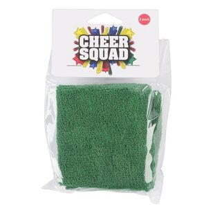 Cheer Squad Sweat Wrist Bands 2 Pack Green