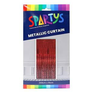 Spartys Metallic Curtain Red 91 x 244 cm