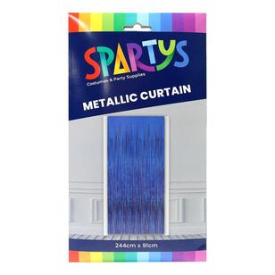 Spartys Metallic Curtain Royal Blue 91 x 244 cm