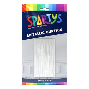 Spartys Metallic Curtain White 91 x 244 cm