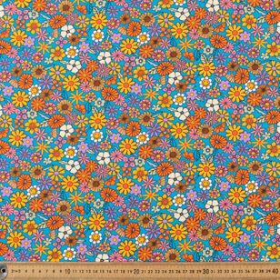 Ret Revival Flowers 112 cm Cotton Fabric Multicoloured 112 cm