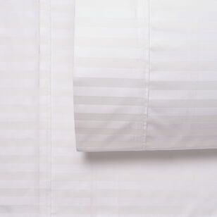 KOO 500 Thread Count Bamboo Rich Stripe Sheet Set White