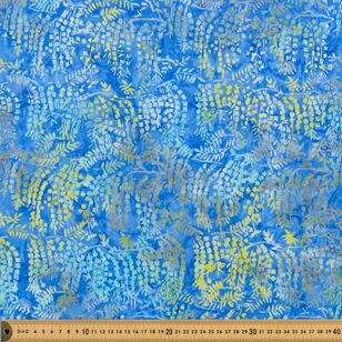 Fernery 112 cm Indian Batik Fabric Blue 112 cm
