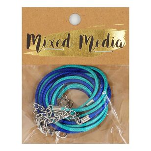 Ribtex Mixed Media Wax Cord Bracelet 4 Pack Blue & Turquoise