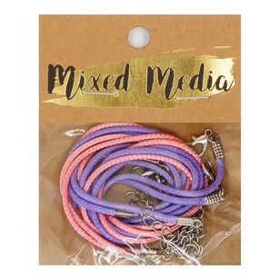 Ribtex Mixed Media Wax Cord Bracelet 4 Pack Pink & Purple