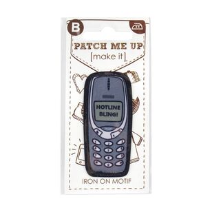 Make It Mobile Phone Iron On Motif  Multicoloured 2.7 x 6 cm