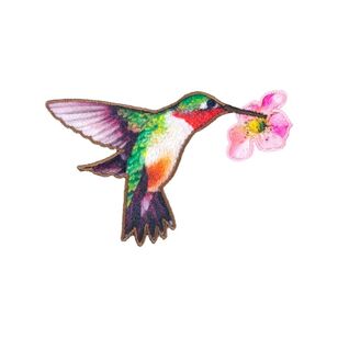 Make It Hummingbird Wildflower Iron On Motif Multicoloured