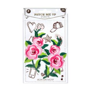 Make It Roses Iron On Motif 2 pack Multicoloured