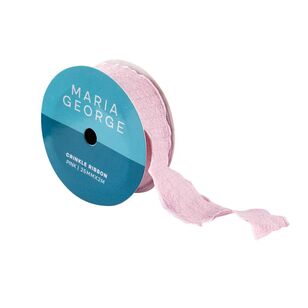 Maria George Crinkle Ribbon Pink 25 mm x 2 m