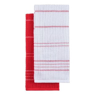 Emerald Hill Terry Tea Towel 2 Pack Red