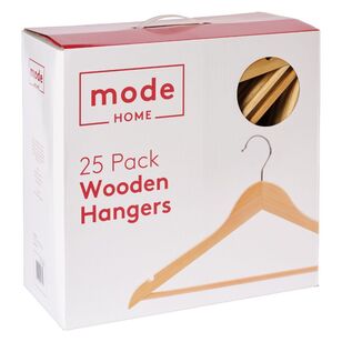 Mode Home Wooden Hanger 25 Pack Natural 44.5 x 23 cm