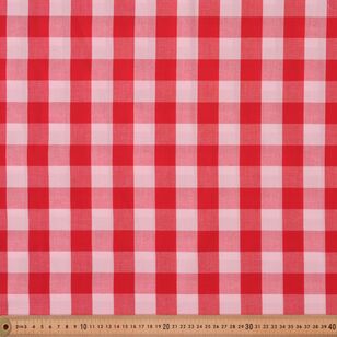 1 inch Yarn Dyed Gingham 148 cm Cotton Fabric Pale Pink / Red 148 cm