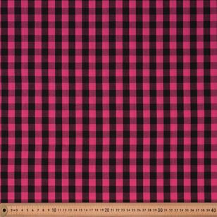 1/2 inch Yarn Dyed Gingham 148 cm Cotton Fabric Hot Pink / Black 148 cm