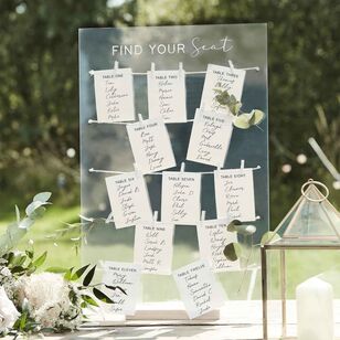 Ginger Ray A Touch Of Pampas Acrylic Table Plan Clear