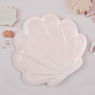 Ginger Ray Mermaid Shell Shaped Paper Plates Multicoloured