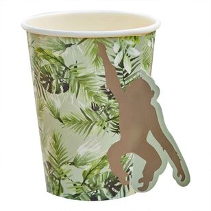 Ginger Ray Wild Jungle Paper Cups Pop Monkey Multicoloured 266 mL