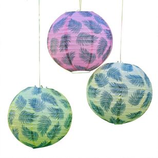 Ginger Ray Tiki Tropics Hawaii Leaf Print Lanterns Multicoloured