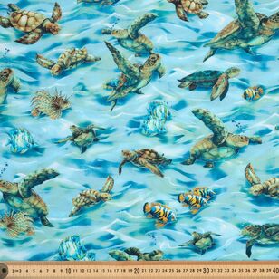 Robert Kaufman Green Sea Turtles 112 cm Cotton Fabric Green 112 cm