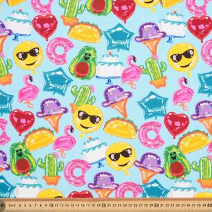 Robert Kaufman Party Balloons 112 cm Cotton Fabric Blue 112 cm