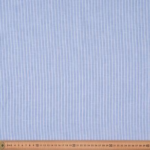 Yarn Dyed Fine Stripe 135 cm Linen Fabric Blue & White 135 cm