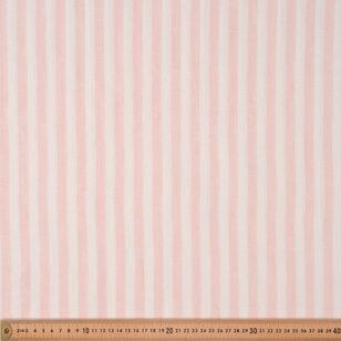 Yarn Dyed Wide Stripe 135 cm Linen Fabric Sepia Rose & Foggy Dew 135 cm