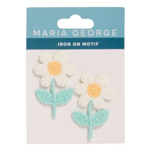 Maria George Mini White Daisies Iron On Motifs, 2 Pack White