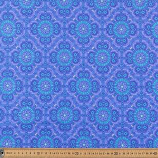 Flower Mosaic 112 cm Cotton Fabric Blue 112 cm