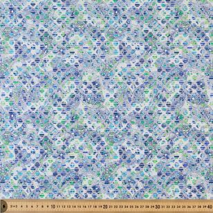 Geometric Paisley 112 cm Cotton Fabric Blue 112 cm