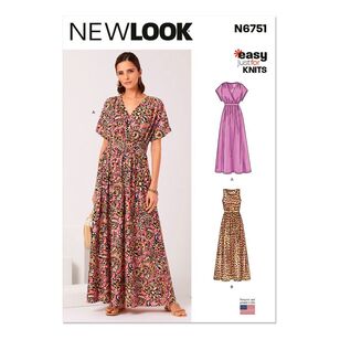New Look N6751 Misses' Knit Dresses Pattern White 10 - 22