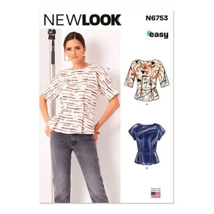 New Look N6753 Misses' Top With Sleeve Variations Pattern White 6 - 16