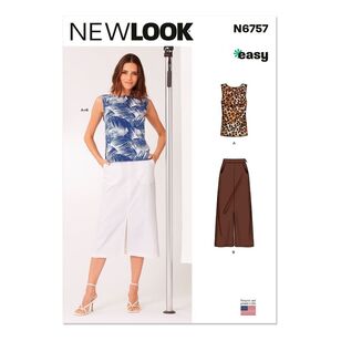 New Look N6757 Misses' Top and Skirt Pattern White 10 - 22