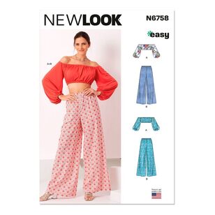 New Look N6758 Misses' Top and Pants Pattern White XS - XL