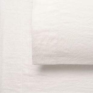 Emerald Hill Washed Microfibre Sheet Set White