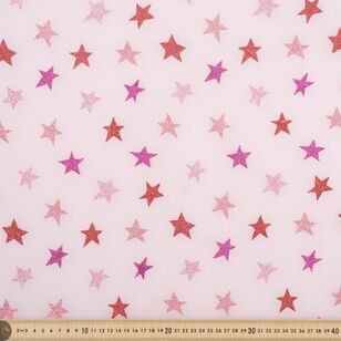 Star 142 cm Glitter Tulle Fabric White 142 cm