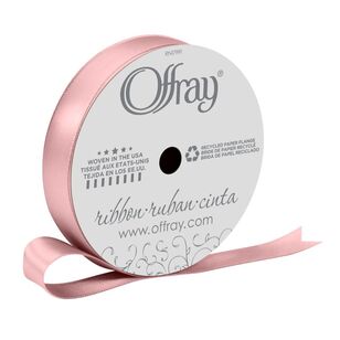 Offray Double Face 16 mm Satin Ribbon Pink Blush 16 mm x 6.4 m