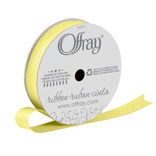 Offray Grosgrain 16 mm Ribbon Lemon 16 mm x 6.4 m