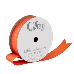 Offray Glitter 9.5 mm Grosgrain Ribbon Orange 9.5 mm x 2.74 m